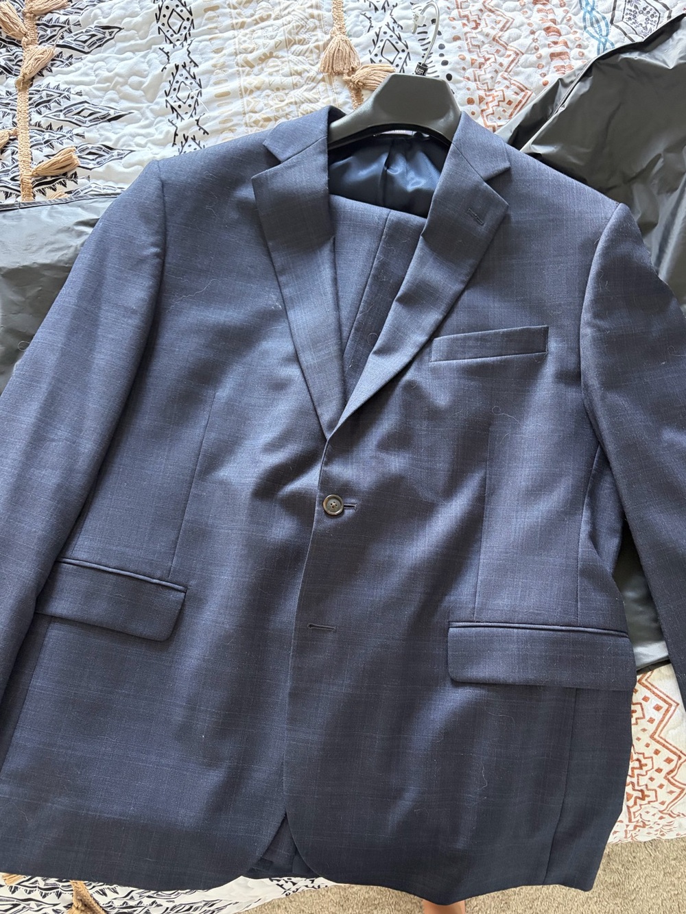Stafford Men's Navy Two-Button Suit Jacket and Pants